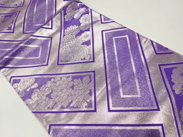 JAPANESE FUKURO OBI / REVERSIBLE / WOVEN PINE & KIKU